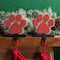 Glitzhome® Paw Print Christmas Stocking Holder Set